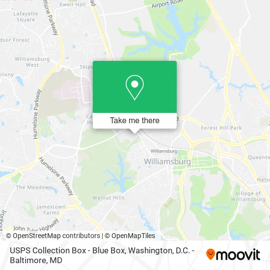 Mapa de USPS Collection Box - Blue Box