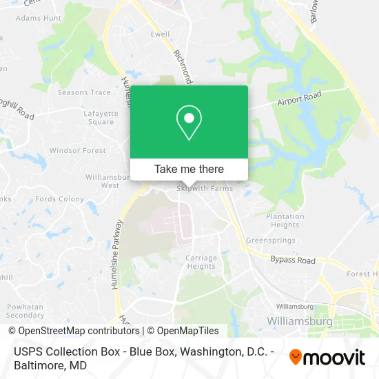 USPS Collection Box - Blue Box map