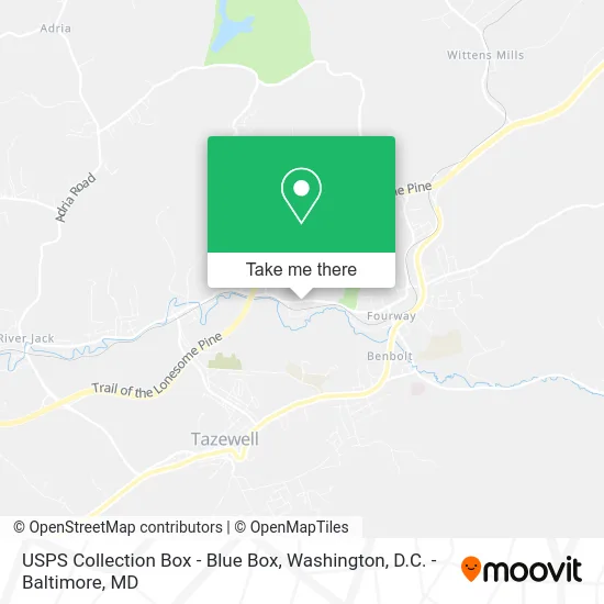 USPS Collection Box - Blue Box map