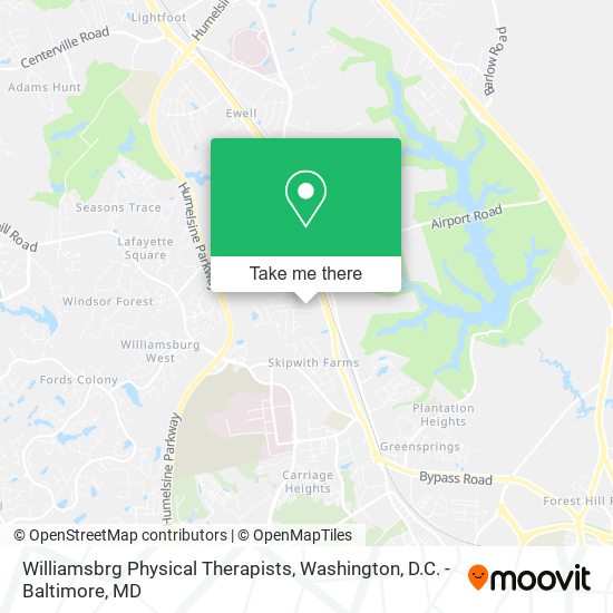 Williamsbrg Physical Therapists map
