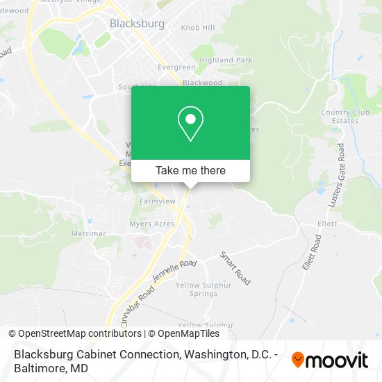 Blacksburg Cabinet Connection map
