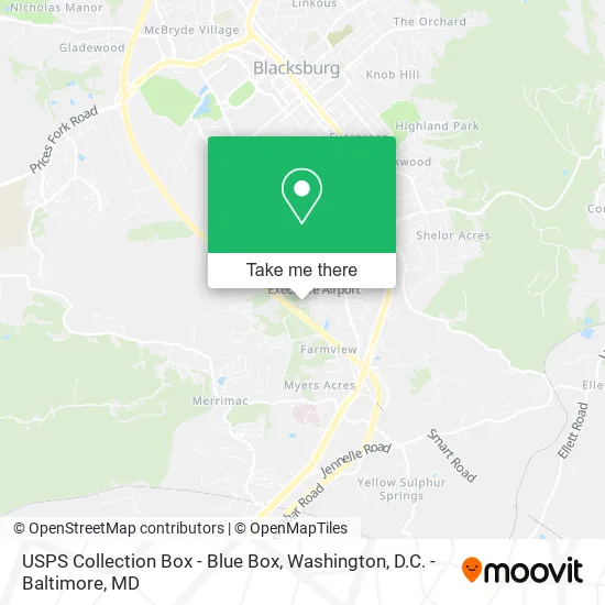 Mapa de USPS Collection Box - Blue Box