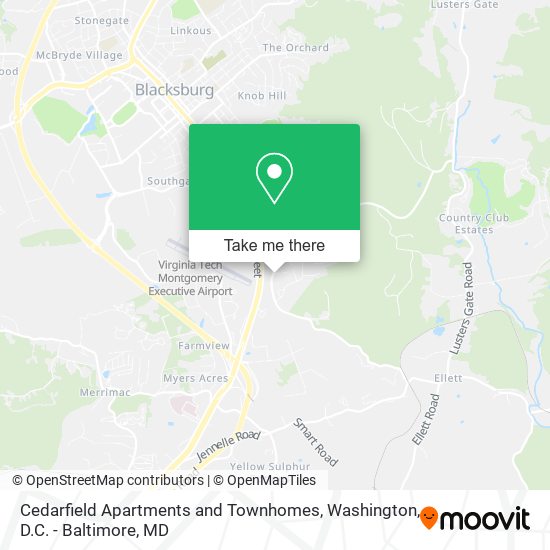 Cedarfield Apartments and Townhomes map