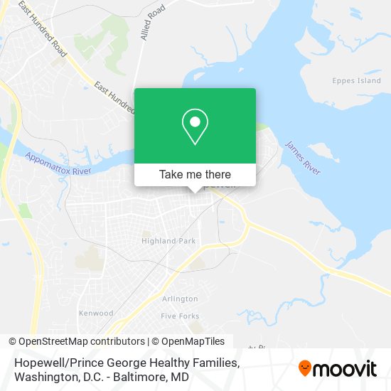 Hopewell / Prince George Healthy Families map