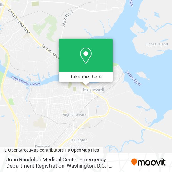 Mapa de John Randolph Medical Center Emergency Department Registration