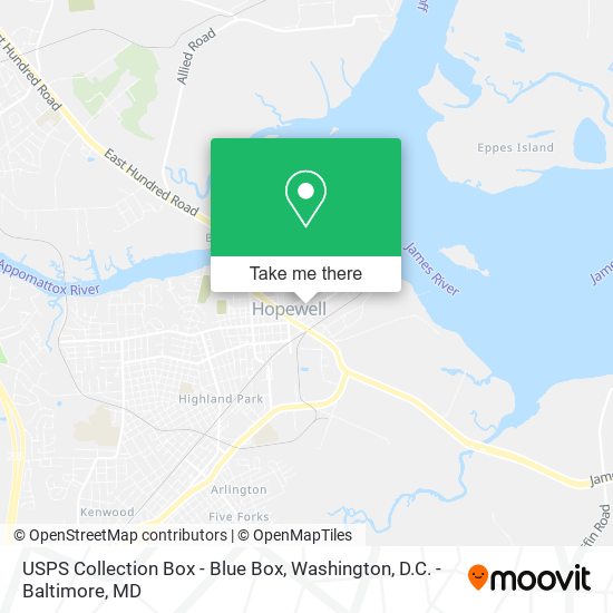 Mapa de USPS Collection Box - Blue Box