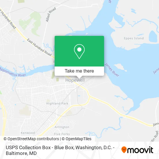 USPS Collection Box - Blue Box map