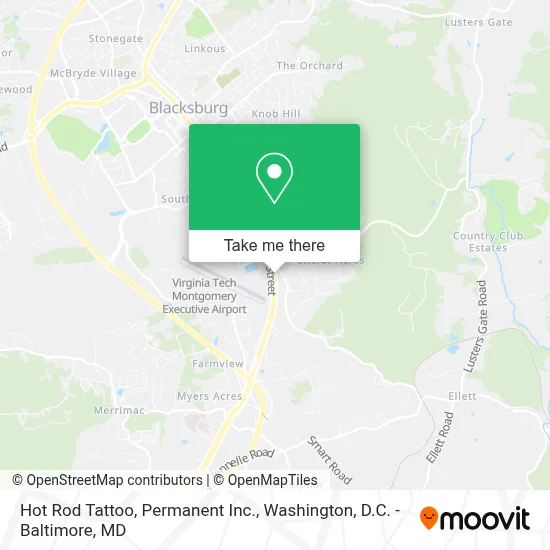 Hot Rod Tattoo, Permanent Inc. map