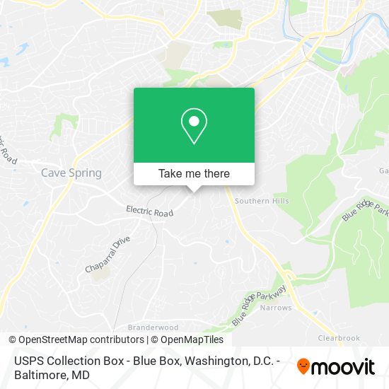 USPS Collection Box - Blue Box map