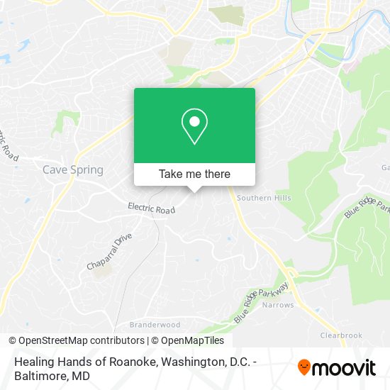 Healing Hands of Roanoke map