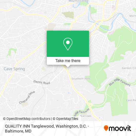 QUALITY INN Tanglewood map