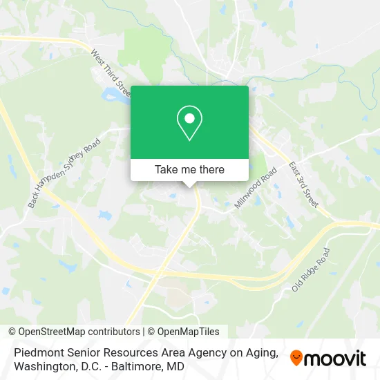 Piedmont Senior Resources Area Agency on Aging map