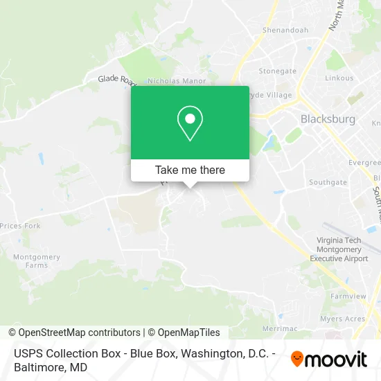 USPS Collection Box - Blue Box map
