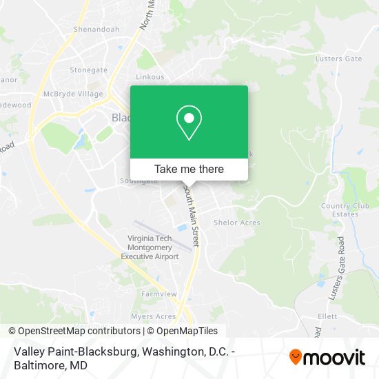 Valley Paint-Blacksburg map