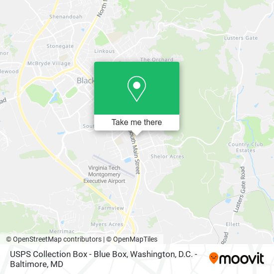 USPS Collection Box - Blue Box map