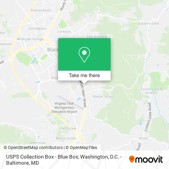 Mapa de USPS Collection Box - Blue Box