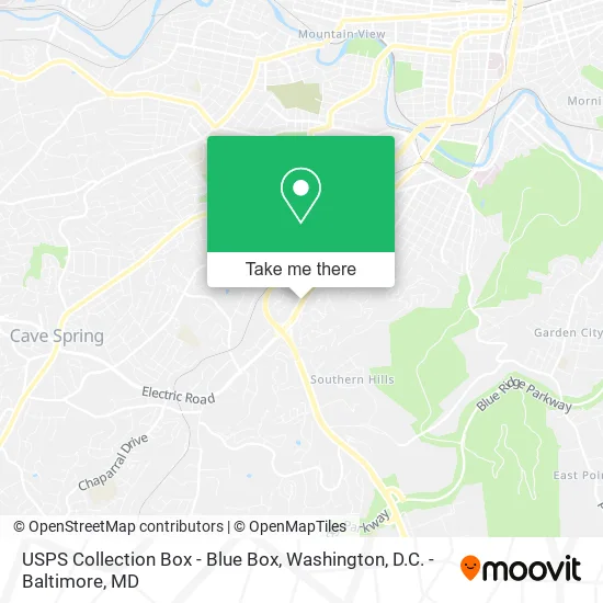 Mapa de USPS Collection Box - Blue Box