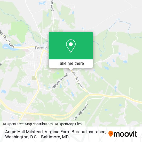 Angie Hall Milstead, Virginia Farm Bureau Insurance map