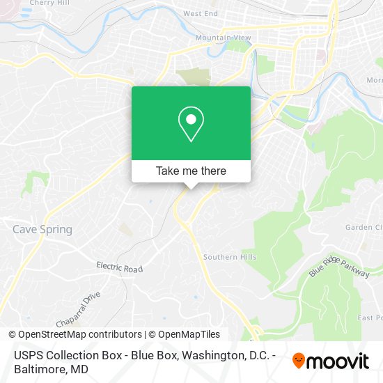 USPS Collection Box - Blue Box map
