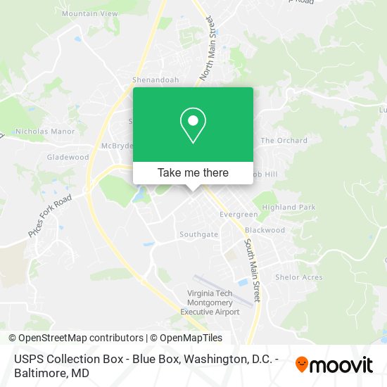 USPS Collection Box - Blue Box map