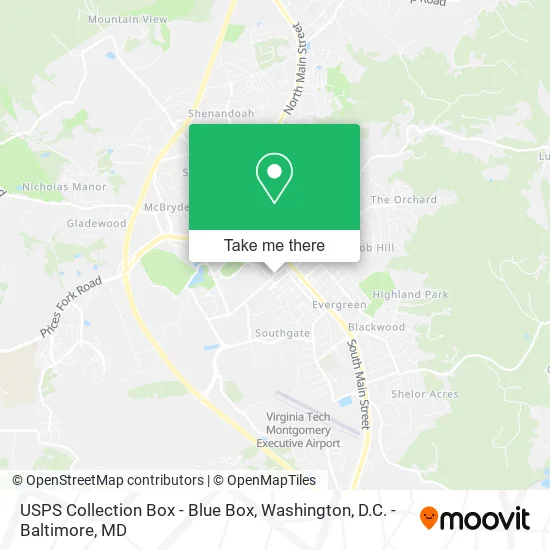 USPS Collection Box - Blue Box map