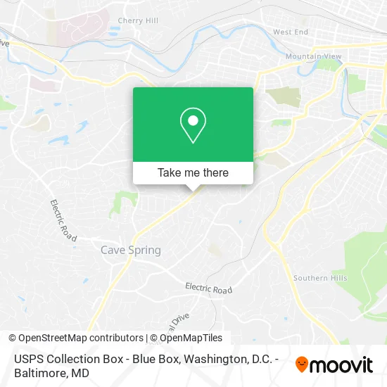 Mapa de USPS Collection Box - Blue Box