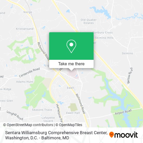 Sentara Williamsburg Comprehensive Breast Center map
