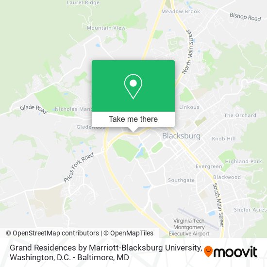 Grand Residences by Marriott-Blacksburg University map