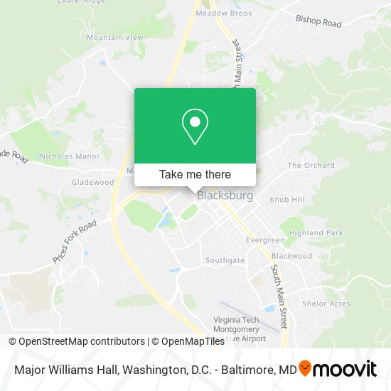 Mapa de Major Williams Hall