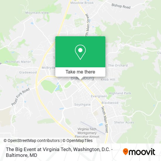 Mapa de The Big Event at Virginia Tech