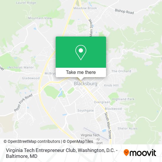 Mapa de Virginia Tech Entrepreneur Club
