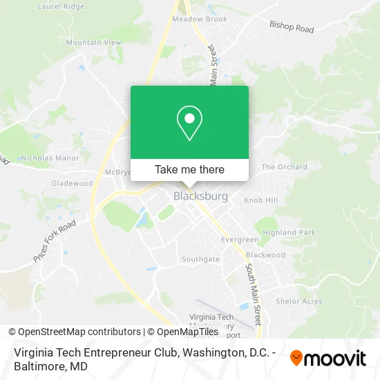 Virginia Tech Entrepreneur Club map