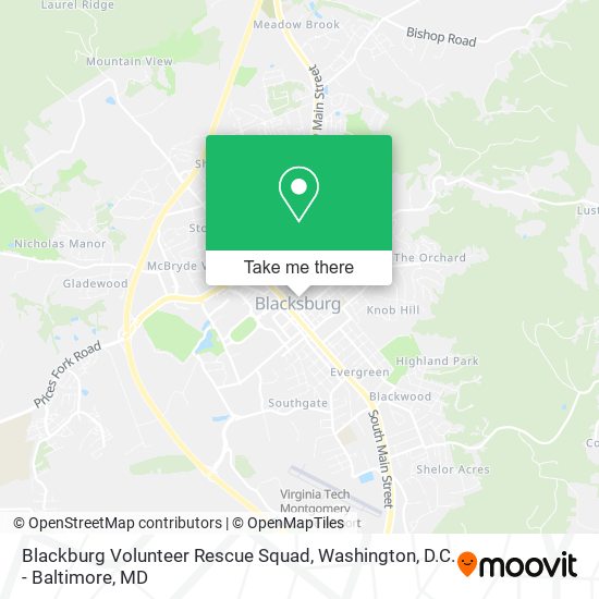 Blackburg Volunteer Rescue Squad map