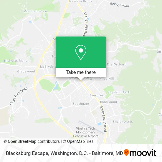 Blacksburg Escape map