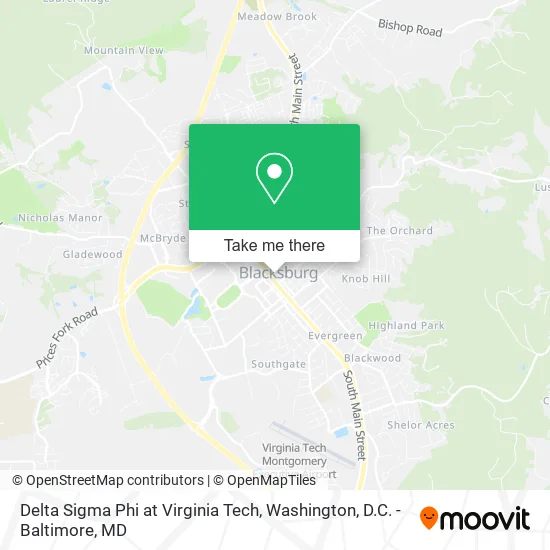 Delta Sigma Phi at Virginia Tech map