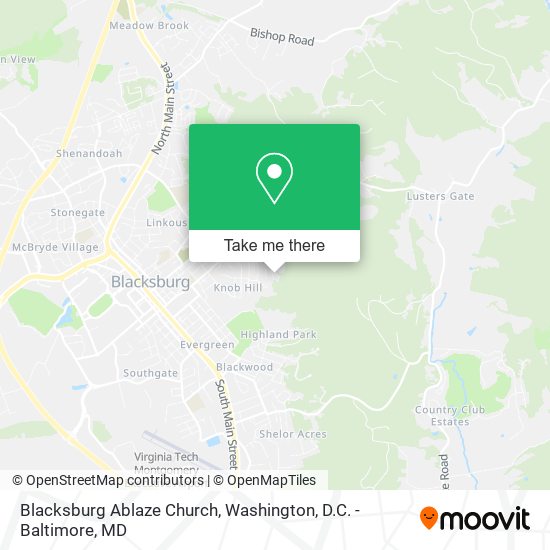 Blacksburg Ablaze Church map