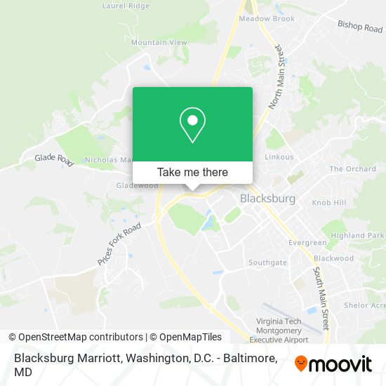 Mapa de Blacksburg Marriott