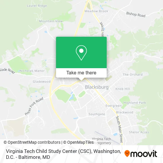 Virginia Tech Child Study Center (CSC) map