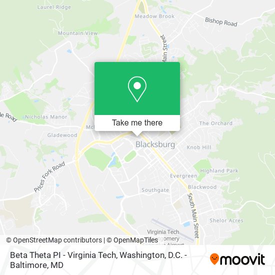 Mapa de Beta Theta PI - Virginia Tech