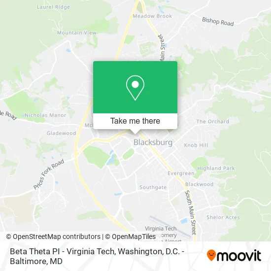 Mapa de Beta Theta PI - Virginia Tech
