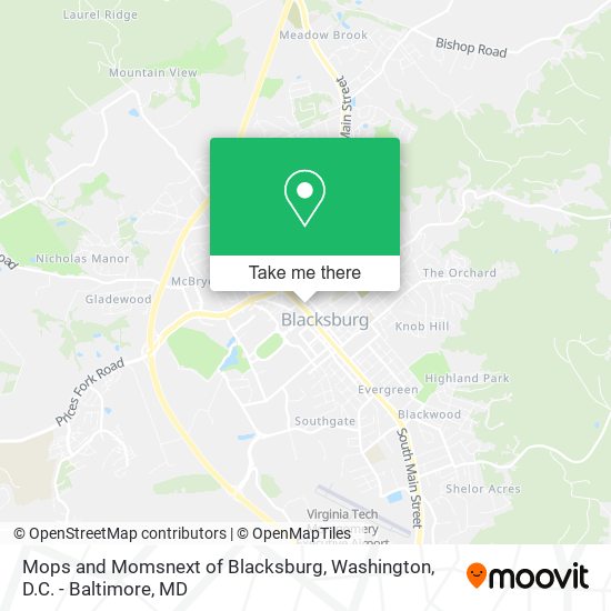 Mapa de Mops and Momsnext of Blacksburg