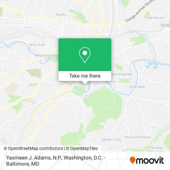 Yasmeen J. Adams, N.P. map