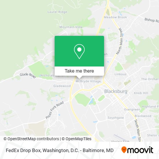 FedEx Drop Box map