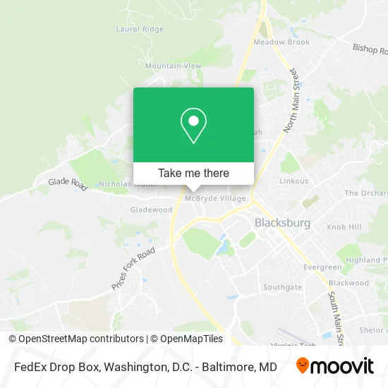 Mapa de FedEx Drop Box