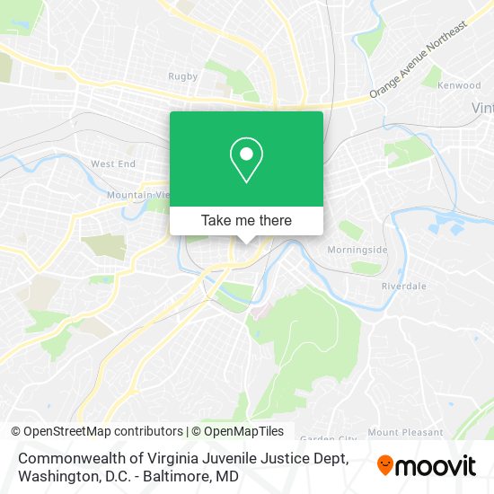 Commonwealth of Virginia Juvenile Justice Dept map