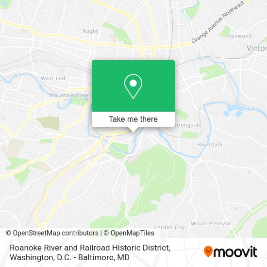 Roanoke River and Railroad Historic District map