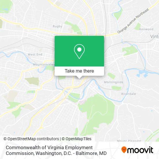 Commonwealth of Virginia Employment Commission map