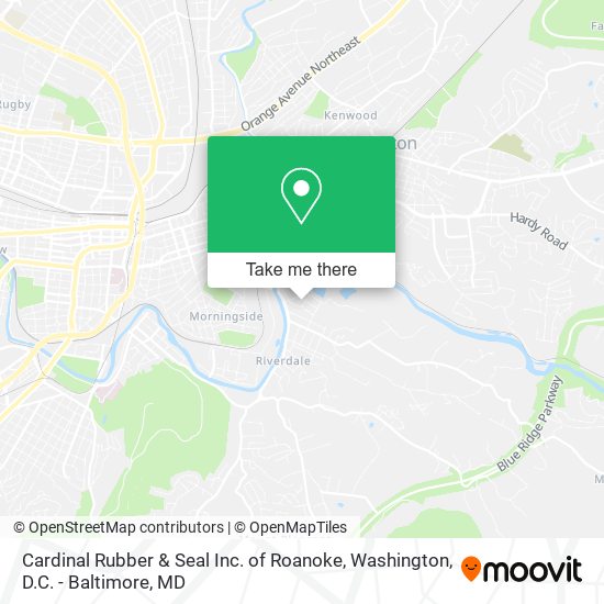 Cardinal Rubber & Seal Inc. of Roanoke map