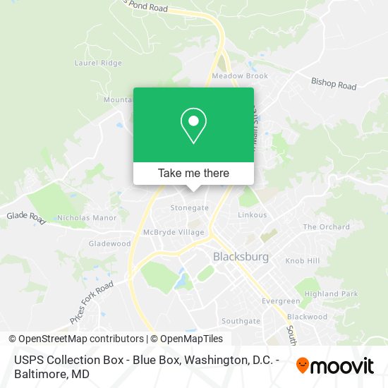 USPS Collection Box - Blue Box map