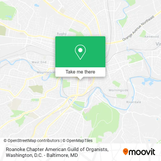 Mapa de Roanoke Chapter American Guild of Organists